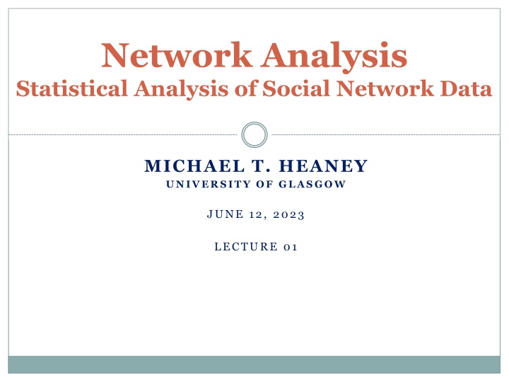 network analysis statistical analysis of social n.w