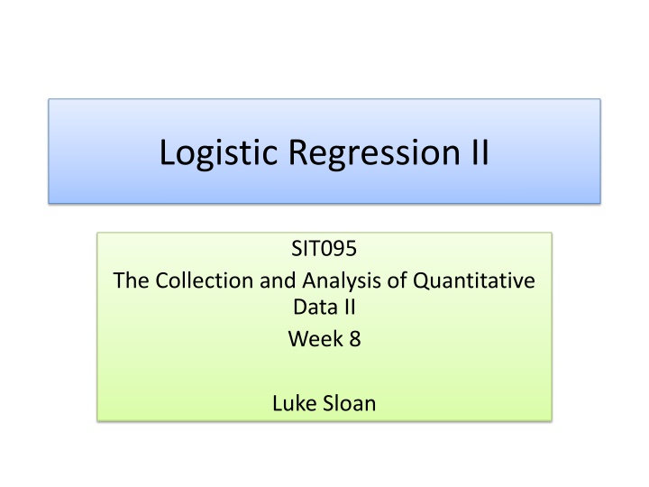 logistic regression ii n.w