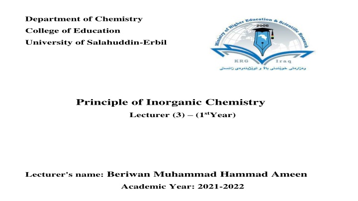 department of chemistry college of education n.w