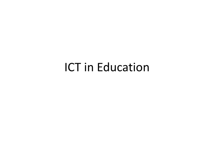 ict in education n.w