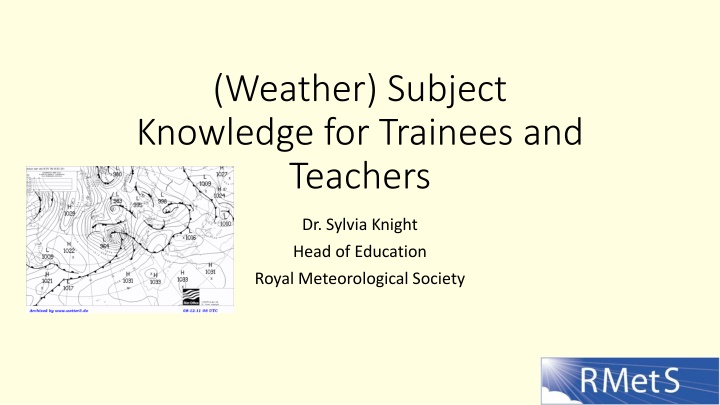 weather subject knowledge for trainees n.w