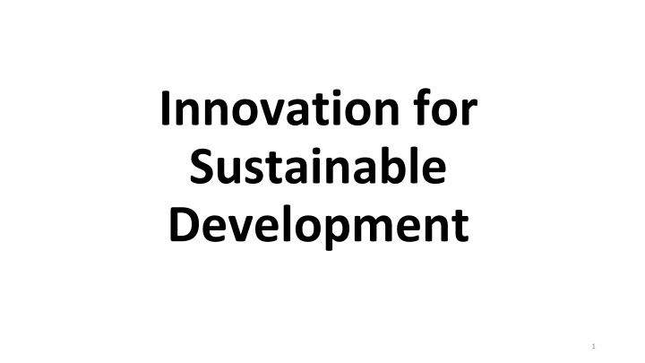 innovation for sustainable development n.w