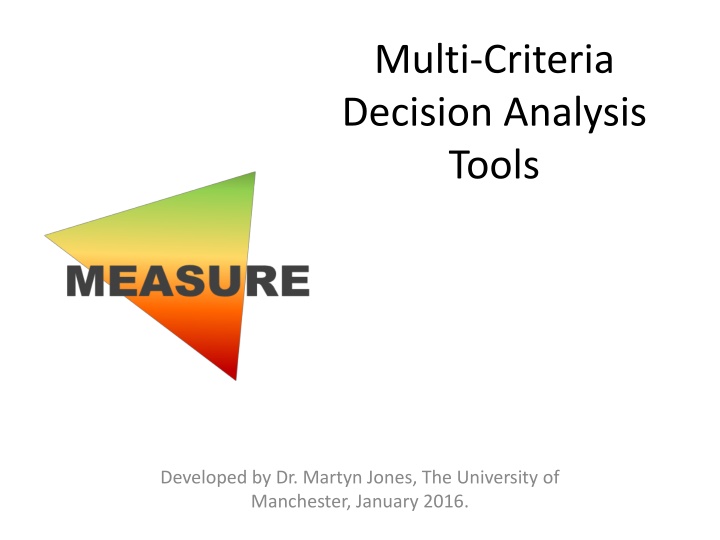 multi criteria decision analysis tools n.w