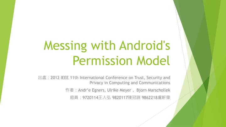 messing with android s permission model n.w