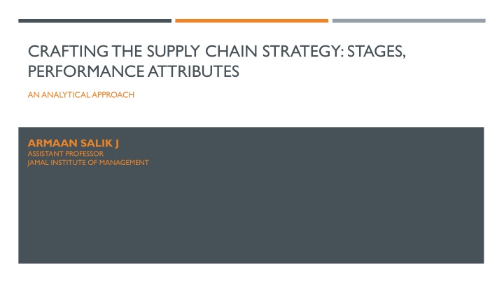 crafting the supply chain strategy stages n.w