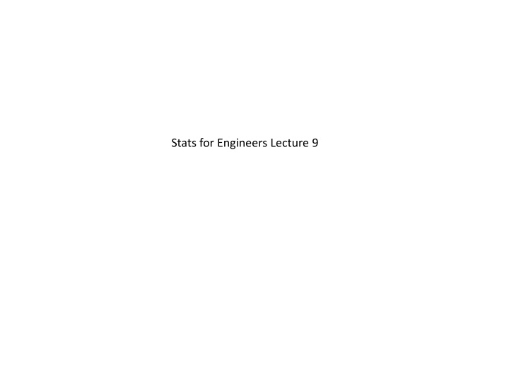 stats for engineers lecture 9 n.w