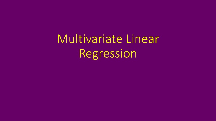 multivariate linear regression n.w