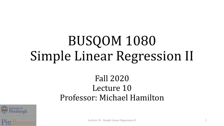 busqom 1080 simple linear regression ii n.w