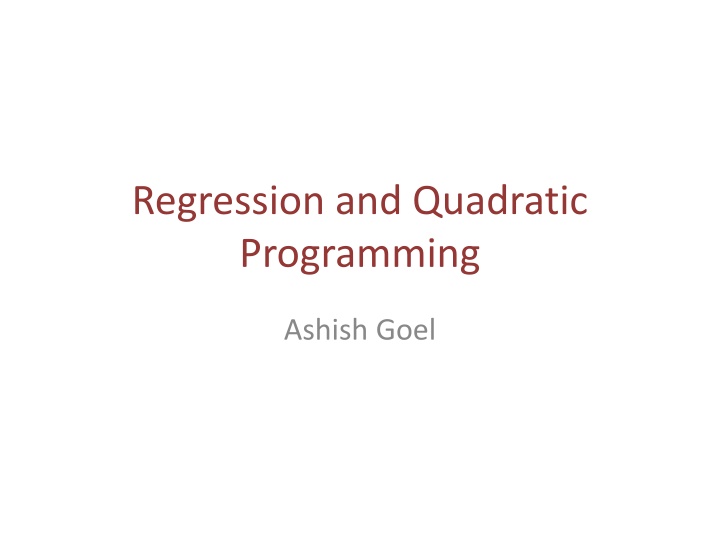 regression and quadratic programming n.w