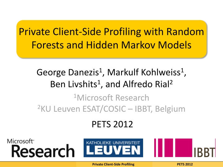 private client side profiling with random forests n.w