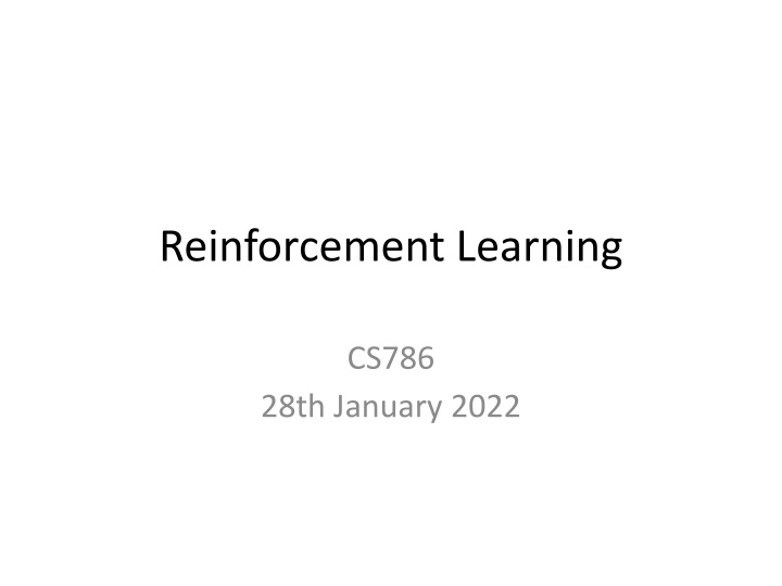 reinforcement learning n.w