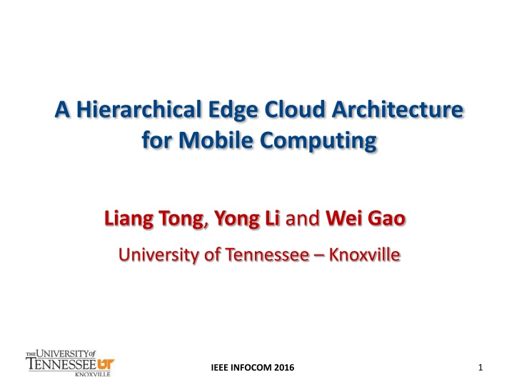 a hierarchical edge cloud architecture for mobile n.w