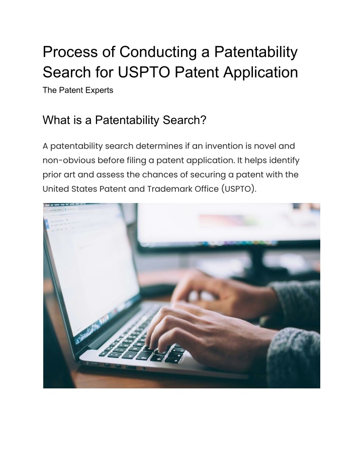 process of conducting a patentability search n.w