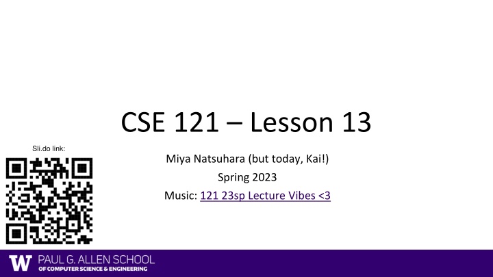 cse 121 lesson 13 n.w