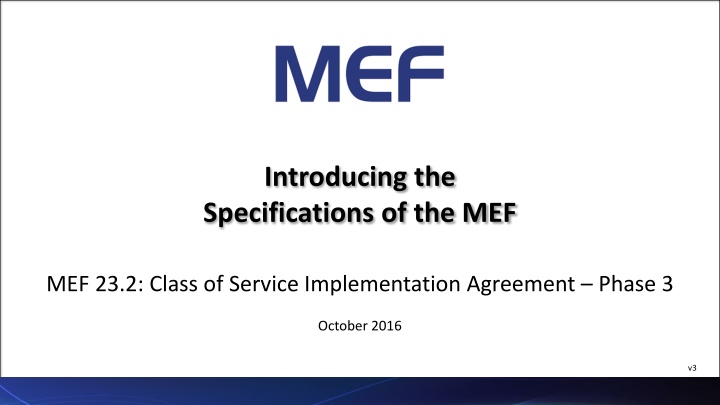 introducing the specifications of the mef n.w