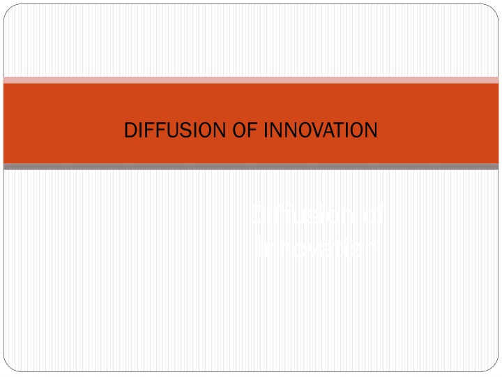 diffusion of innovation n.w
