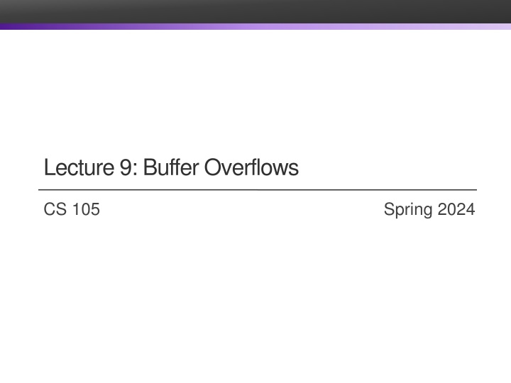 lecture 9 buffer overflows n.w