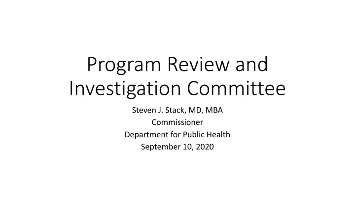 program review and investigation committee n.w