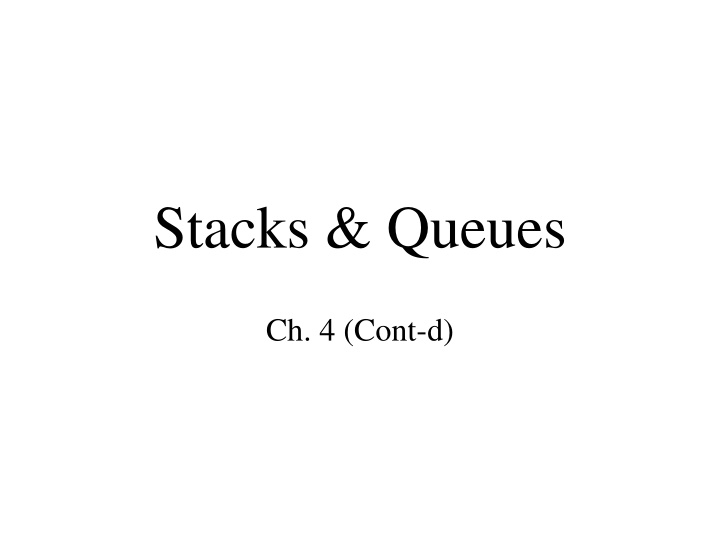 stacks queues n.w
