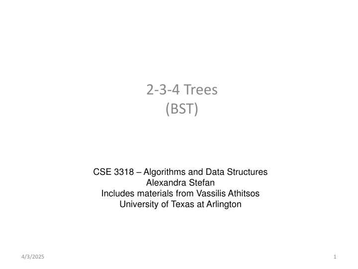 2 3 4 trees bst n.w