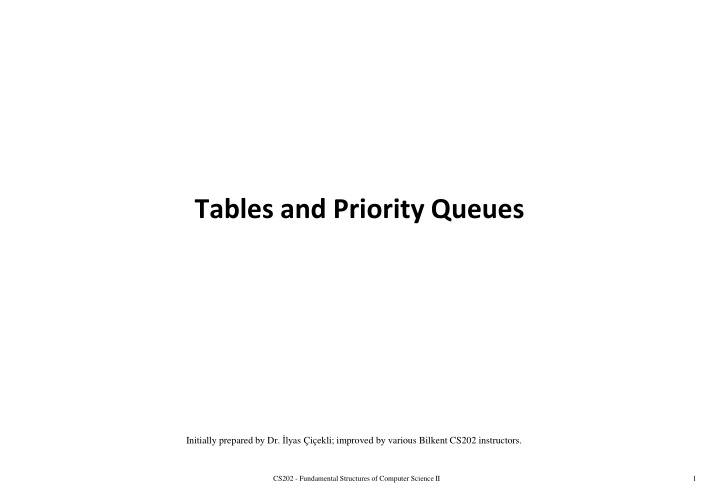 tables and priority queues n.w
