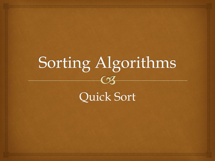 sorting algorithms n.w