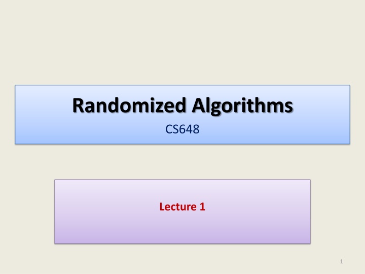 randomized algorithms cs648 n.w