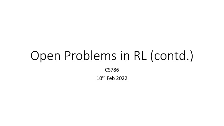 open problems in rl contd n.w
