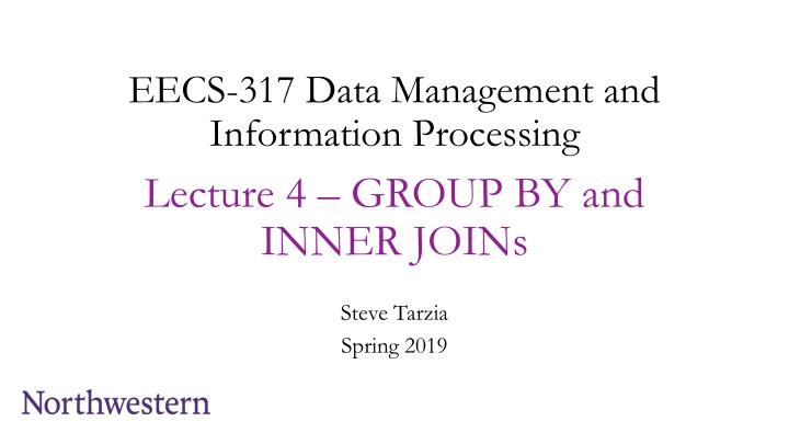 eecs 317 data management and information n.w