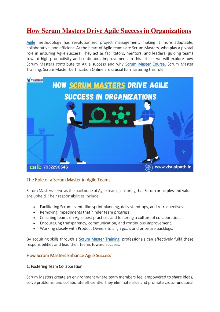 how scrum masters drive agile success n.w