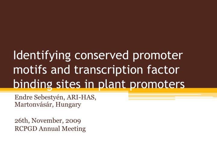 identifying conserved promoter motifs n.w