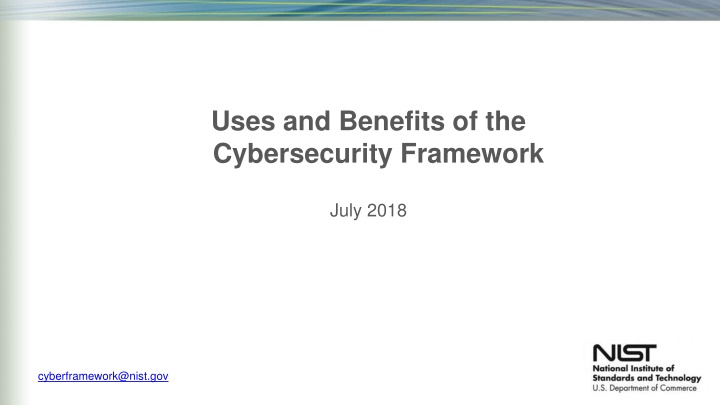 uses and benefits of the cybersecurity framework n.w