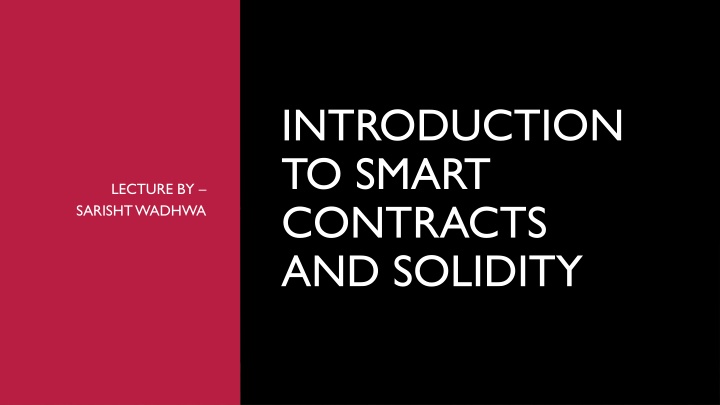 introduction to smart contracts and solidity n.w