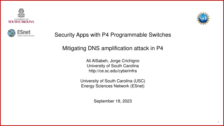 security apps with p4 programmable switches n.w