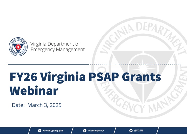 FY26 Virginia PSAP Grants Webinar Overview