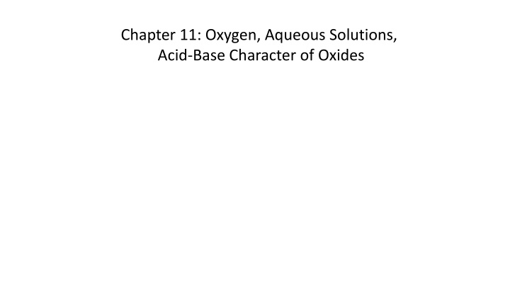 chapter 11 oxygen aqueous solutions acid base n.w