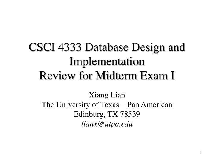 csci 4333 database design and implementation n.w