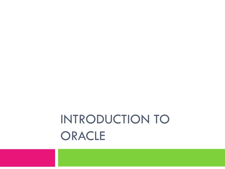 introduction to oracle n.w