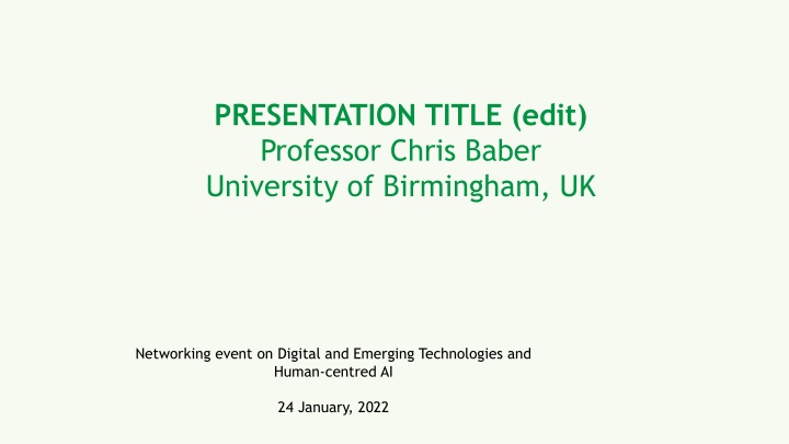 presentation title edit professor chris baber n.w