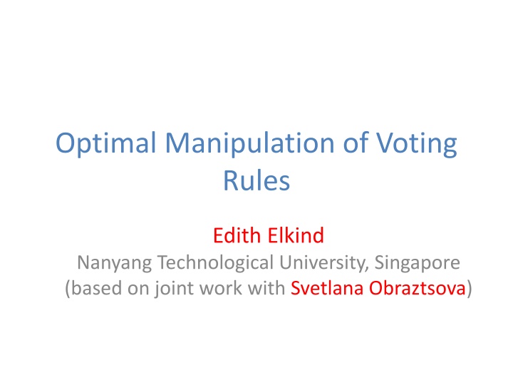 optimal manipulation of voting rules n.w