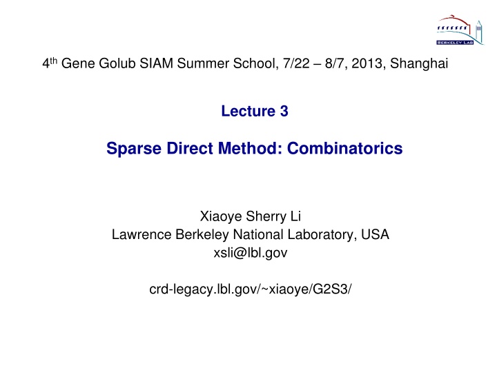 4 th gene golub siam summer school 7 22 8 7 2013 n.w