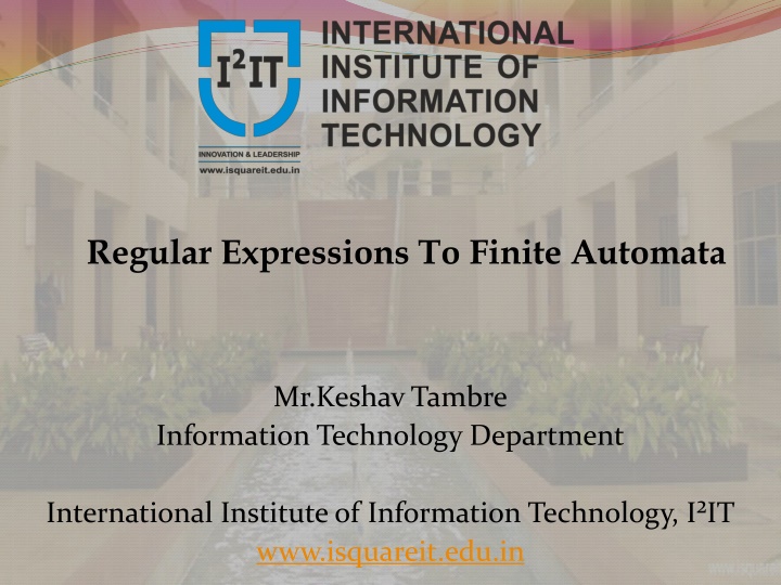 Regular Expressions and Finite Automata Overview