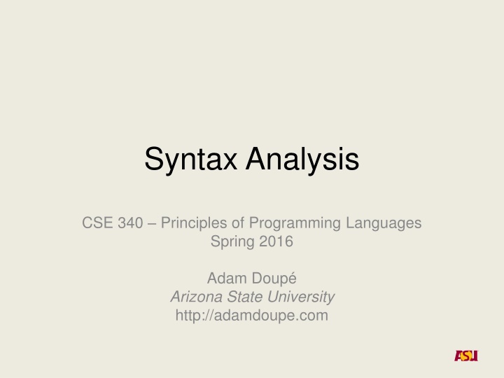 syntax analysis n.w