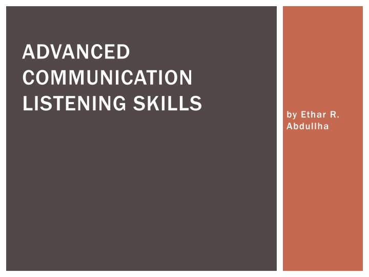 advanced communication listening skills n.w