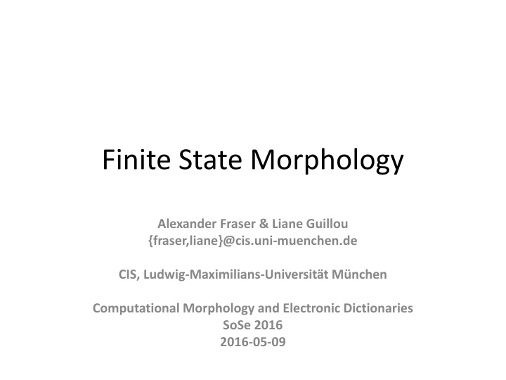 Computational Morphology: Exploring Word Formation Processes