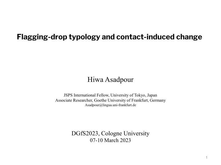 flagging drop typology and contact induced change n.w