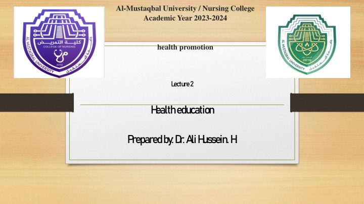 Health Education and Promotion at Al-Mustaqbal University Nursing College