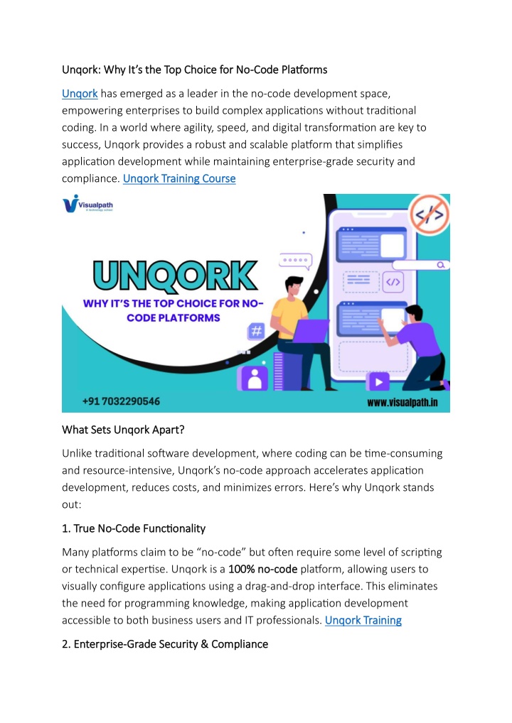 unqork why it s the top choice for no unqork n.w