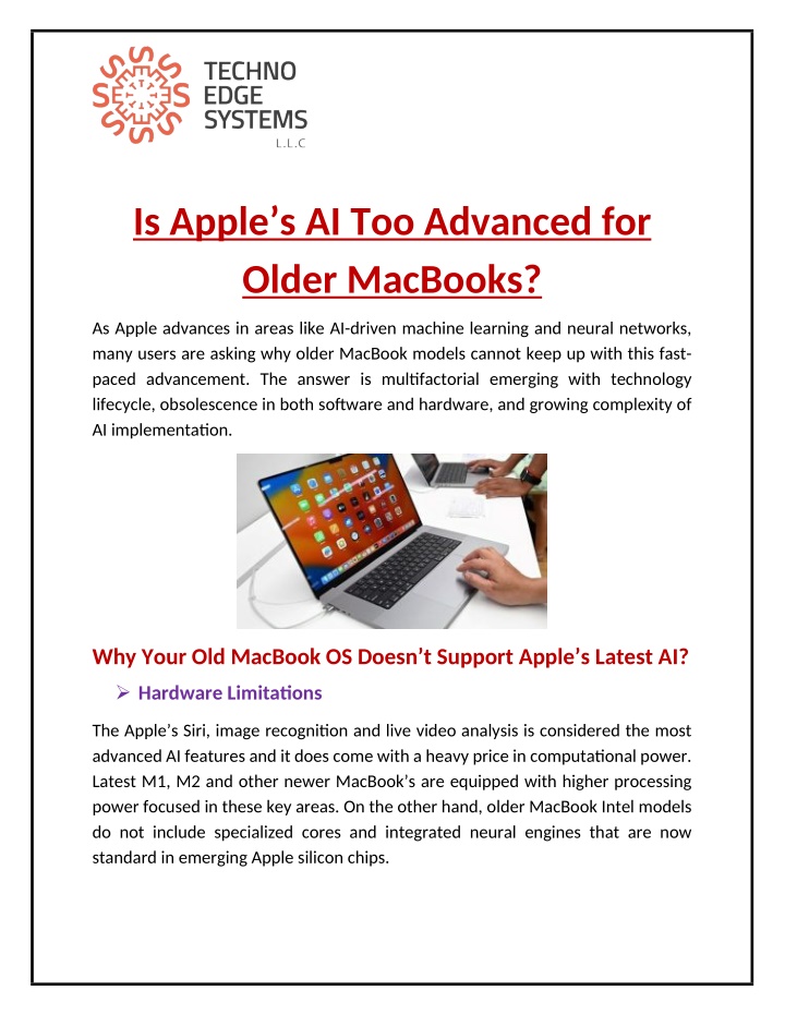 is apple s ai too advanced for older macbooks n.w