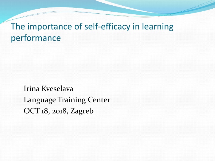 the importance of self efficacy in learning n.w